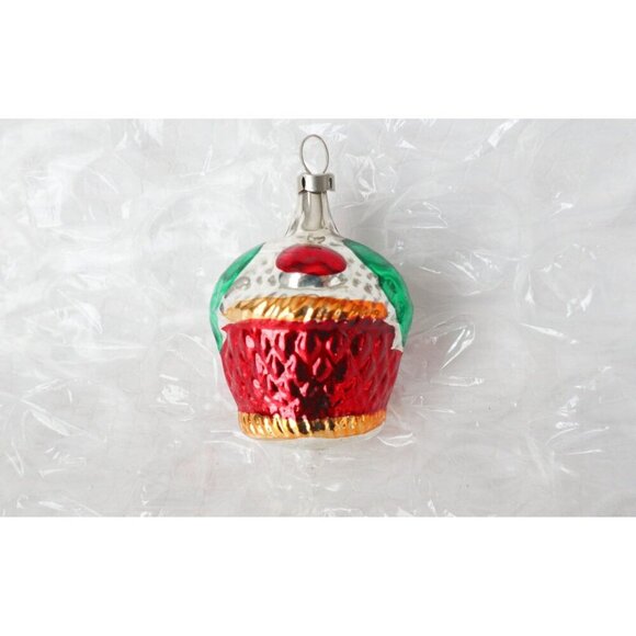 Antique Vintage Christmas Ornament Mercury Glass Ornaments Basket  Antique Figur - Picture 1 of 4